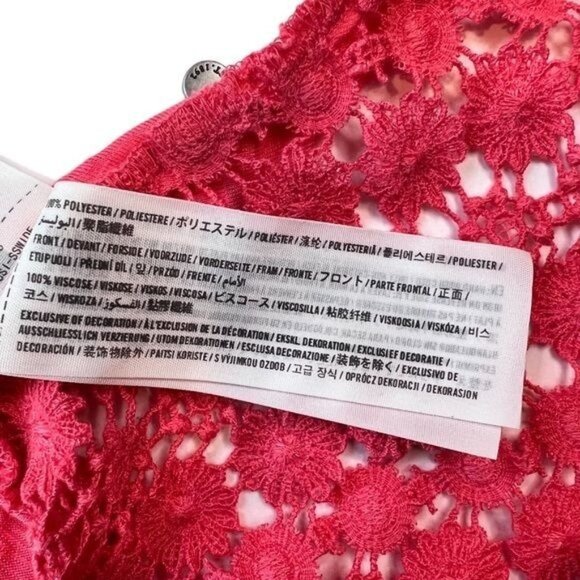 Abercrombie & Fitch Tank Top Womens S‎ Coral Lace Knit High Low Pullover Small - Picture 8 of 10